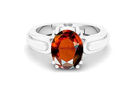 Bague gommée ajustable en grenat hessonite oubliez les erreurs de taille de doigt