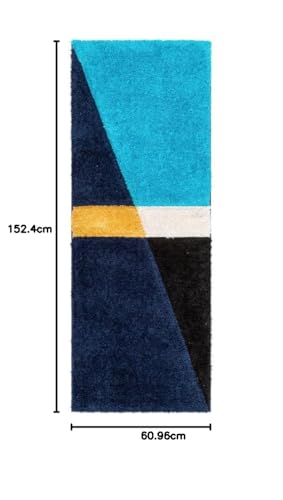 Image of SAGON Anti-Skid Shaggy Carpet Rug for Home | Ultra-Soft Plush Floor Mat for Living Room & Bedroom | Non-Slip, High-Density, Cozy Luxury Decor| 2 x 5 Feet Turquoise Half