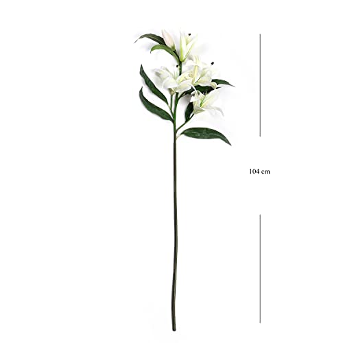 Image of Pure Home and Living White Lily Faux Flower Stem 1 Piece