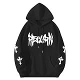 Lubpow Christian Hoodies for Men Vintage Religious Faith Jesus Sweatshirts Cross Bible Verse Streetwear Hoodie Pullovers(Black,L)