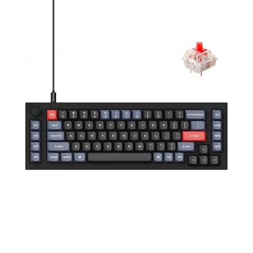 Keychron Q65 �L���J�X�^�����J�j�J���L�[�{�[�h �m�u�t�� 65%���C�A�E�g �z�b�g�X���b�v�\ �Q�[�~���O�L�[�{�[�h �A���~�j�E�� CNC QMK/VIA 1000Hz �|�[�����O���[�g Mac Windows Linux-Red Switch