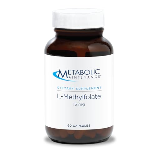 Metabolic Maintenance L-Methylfolate 15 mg - L Methyl Folate, Methylfolate Supplement for Women & Men, Methylated Vitamin B9 (5-MTHF) for Brain Health, Focus, and Calm - 60 Capsules (Pack of 1)