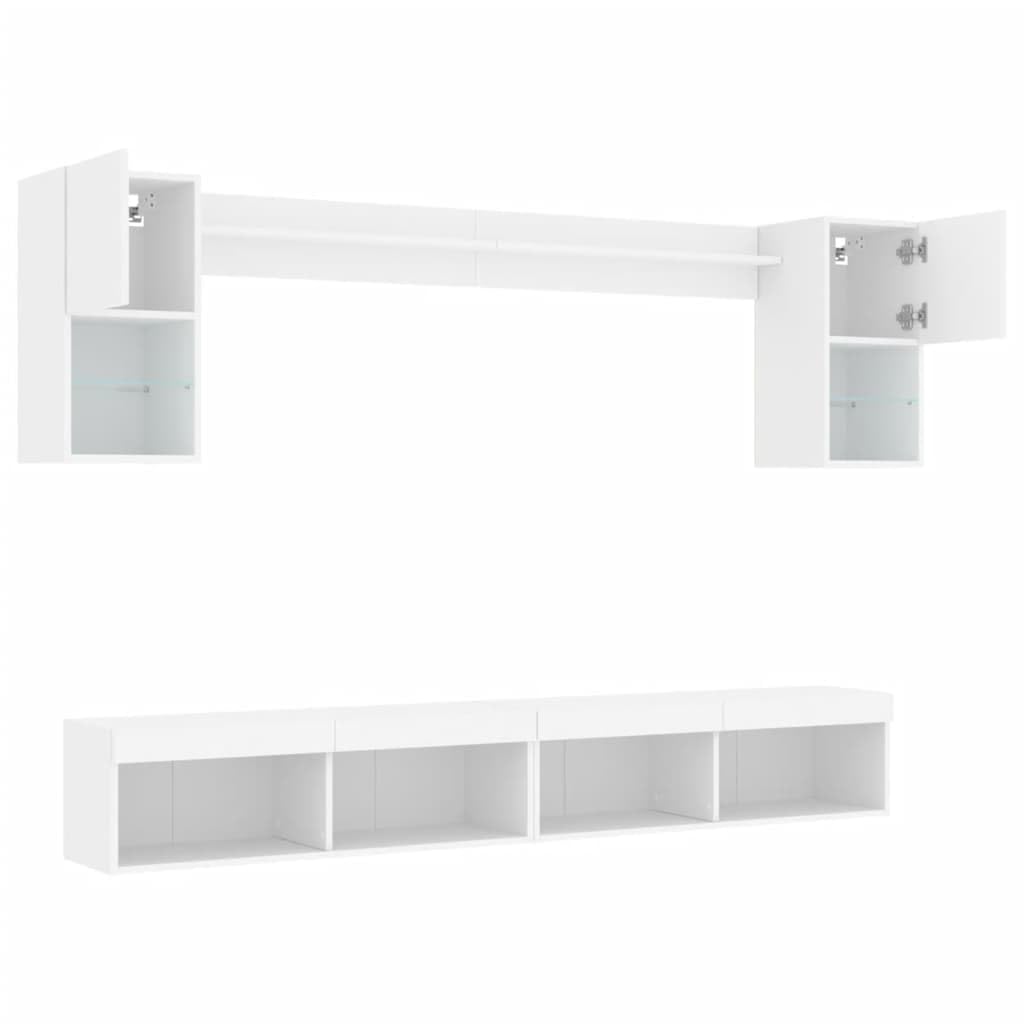 Flotante LED RGB madera contrachapada resistencia humedad Mueble TV pared