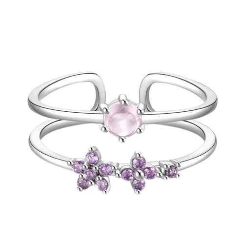 Anillo bff de amatista para hermana en oro rosa de 9K como regalo de joyería