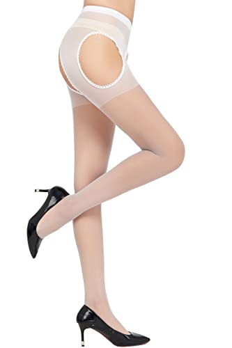 Image of Women's Sexy Shiny Sheer Control Top Tights Silk Stockings Ultra Shimmery High Waist Pantyhose
