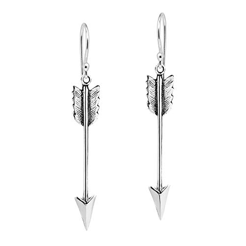 Valiant Hunter s Arrow .925 Sterling Silver Dangle Earrings