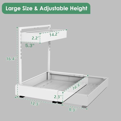 Image of REALINN L-Shaped Under Sink Organizer with 6-Level Height Adjustment