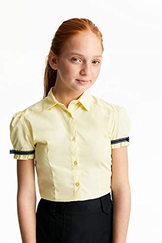 Image of French Toast Big Girls' Short Sleeve Ribbon Bow Blouse