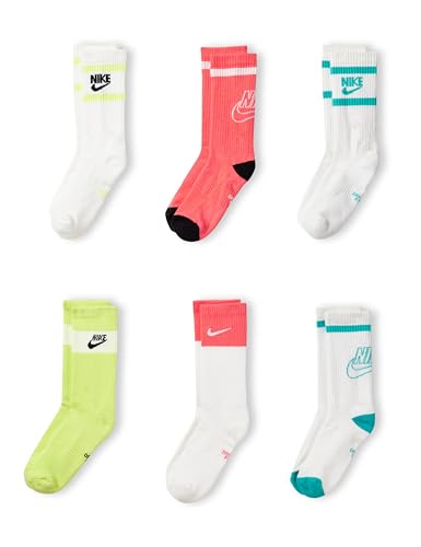 Image of Nike Unisex Kids' Everyday Cushioned Crew Socks (6-Pack) | Boys and Girls
