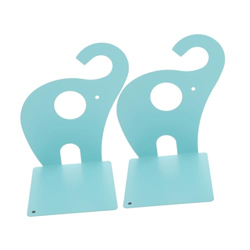 NOLITOY Sujetalibros Metálico con Diseño de Azul Soporte Multifunción para Libros Organizador Antideslizante para Estanterías y Escritorio Decoración Práctica para Oficina y Hogar