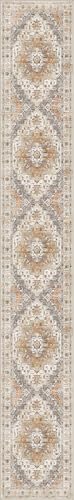 Madane 3x20 Hallway Runner Rug - Extra Long Carpet Runners for Hallways 20ft Non Slip Stain Resistant Rugs Runner for Living Room Bedroom 20 Feet Distressed Floor Carpet for Kitchen, Turmeric/Grey
