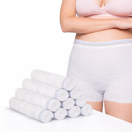 THMINS 10 Pack Disposable Postpartum Underwear Mesh Underwear Postpartum Must Have Hospital Provide Washable Breathable Undies for Delivery Surgical Traveling XXL