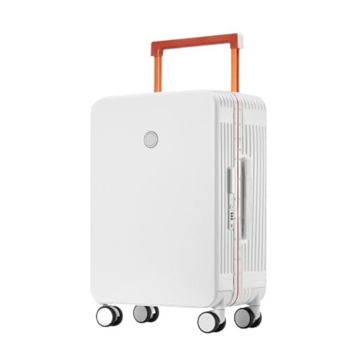 Suitcase Fashionable Wide Trolley Suitcase For Men With Aluminum Frame And Wear-resistant Caster Suitcase For Women Suitcase Tags(White)