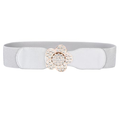Women’s Waist Belts Elastic Stretch with Rhinestone Buckle