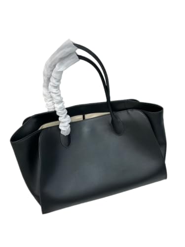 I-kenoyo Top Grain Leather Handmade Tote Bag for Women Large Capacity Suitable for Carrying Pets Outdoors TR Bag Annual New (smooth-BLACK with TR LOGO)