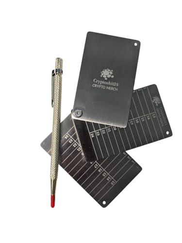 Generisch Crypto Seed Phrase Lot de 3 portefeuilles + stylo à gra...