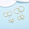 VYYU Gold Hoop Earrings for Women, S925 Sterling Silver Hoops Earrings, Anti-allergic Huggie Hinged Sleeper Hypoallergenic Earrings, Jewellery Gifts Earrings Christmas Birthday Gifts, 20mm #3