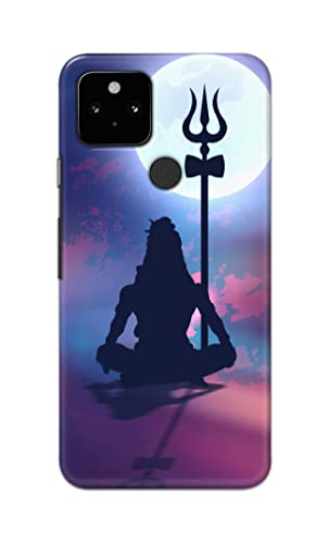 Image of Printed Hard Back Cover Case for Google Pixel 5 Back Cover (Lord Shiva) -702
