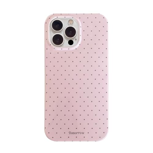 inewateri Compatible with iPhone 15 Pro Case with Cute Fashion Polka Dot Aesthetics Design Simple Case for Soft TPU Slim Protection Case for iPhone 15 Pro-Pink