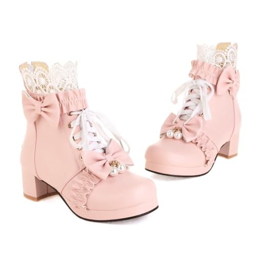 Goth Platform Boots Chunky High Heels Ankle Boots Lace Buckle Gothic Cosplay Booties Zipper Punk Shoes3