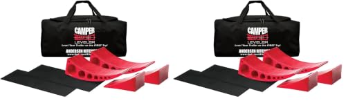 Image of ANDERSEN HITCHES | 3604 4-Pack Camper Leveler Blocks w /Rubber mats and Sturdy Bag w /Double Handles | Camper Leveling System | Outdoor Camping Levels
