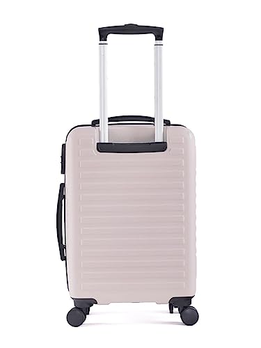 Image of THE ASSEMBLY Hard-Sided Medium Check In 24 Inches & Cabin 8 Wheels Luggage 20 Inches Polycarbonate Set Of 2 - Premium Spinner Wheels Trolley Bags (Desert Ivory), 65 CM Cream