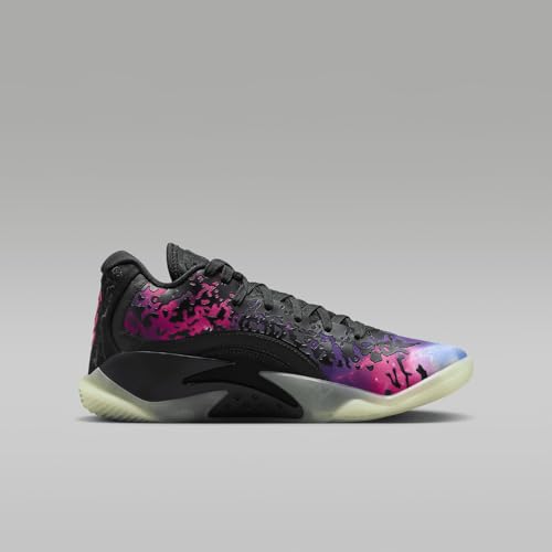 Nike Zion 3 Big Kids' Basketball Shoes (DV3869-006, Black/Vivid Purple/Barely Volt/Solar Red) Size 6