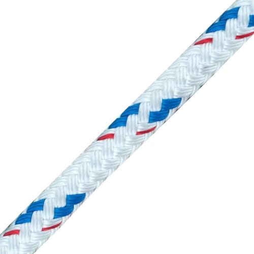 New England Ropes 5/16in (8mm) Sta-Set Blue Fleck 80 Feet Long