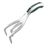 Garden Hand Cultivator with Broad Claw, Hand Rake for Weeding and Turning Soil, Scratch Tool Loosens...