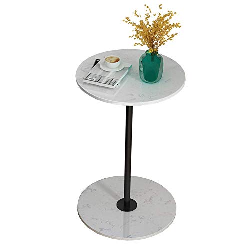 Table basse ronde en marbre noir avec cadre en métal robuste
