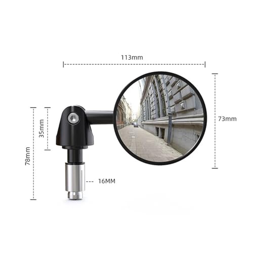 Espejo retrovisor de moto lateral extendido para manillar con angulo giratorio seguridad 2