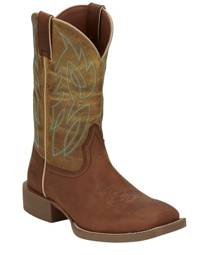 Image of Justin Canter 11 inch Western Boots for Men, Full Grain Leather, Woven Lining, Square Toe, Slip-Resistant Rubber Outsole