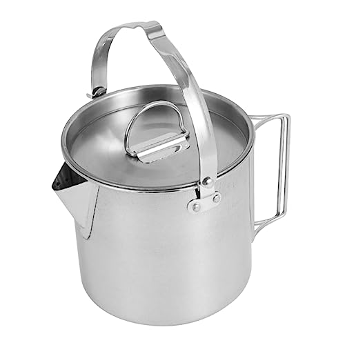 Balacoo Outdoor Portable Teapot Stainless Steel Water Kettle with Ergonomic Handle for Camping and Hiking Supplies Durable and Easy to Use for Home and Outdoor Activities