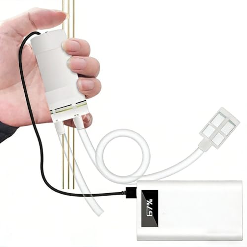 ZAMETTER Bomba de sifón automática eléctrica USB para agua y bebidas con manguera, funcionamiento silencioso, 2 L, flujo mínimo para transferencia de kombucha casera, color blanco (1 metro)