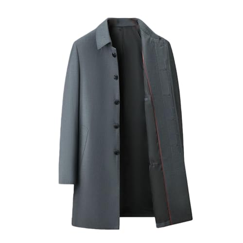 Trench mi-long gris pour homme d'affaires élégant taille XS