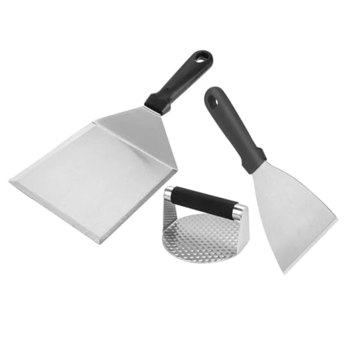 Set de utensilios de acero inoxidable para parrilla 3 piezas miniatura 1