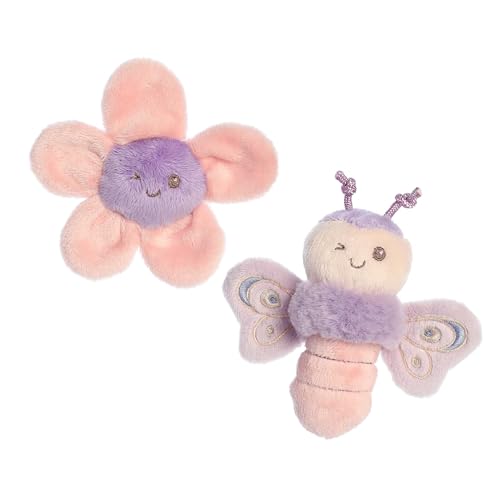 Image of Ebba™ Playful Flutterflies™ Flutterfly™ Rattle & Crinkle Set Baby Stuffed Animal - Sensory Delight - Imaginative Play - Purple 4 Inches