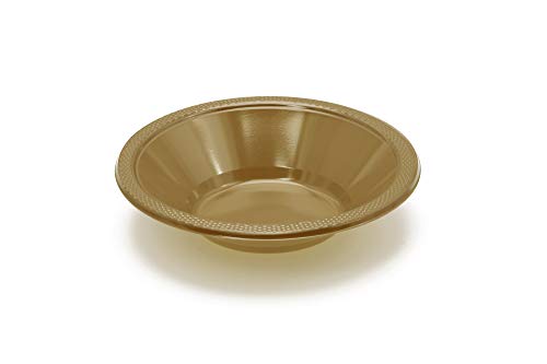 Exquisite Gold 12 Oz Plastic Bowls Disposable Party Bowls - Gold Large Soup Bowls For All Occasions With 50 Gold Disposable Bowls Per Pack #TOP6