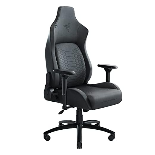 Razer Iskur XL Fabric Gaming Chair: Ergonomic Lumbar Support System - Ultra-Soft, Spill-Resistant Fabric Foam Cushions - 4D Armrests - Engineered to Carry- Foam Head Cushion - Dark Gray