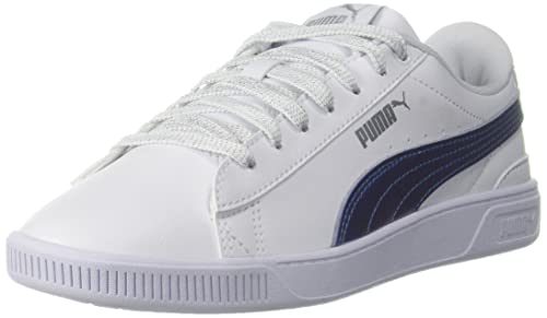 Image of Puma Girls Vikky v3 Bioluminescence Jr Puma White-Puma Silver Sneaker - 4 UK (38761302)