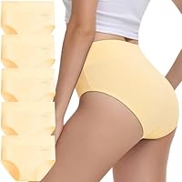 IceReco Damen Unterwäsche Unterhosen Damen Bauchweg Unterhose High Waist Baumwolle 5er Pack Slip Sportunterwäsche Schlüpfer Panties Briefs Underwear Stretch Atmungsaktiv Weich Hautfarben XXL