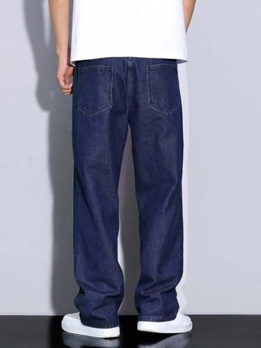 Image of KOTTY Mens Solid|Mid Rise| Coin Pocket|Button|Ankle Length|Loose Fit|5 Pocket Jeans for Mens