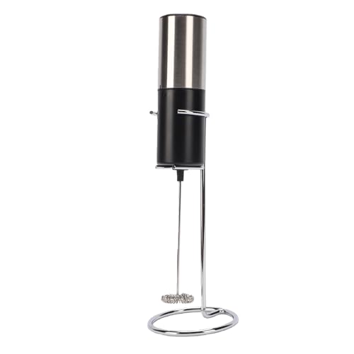 ZASCHMOY Espumador de Leche Eléctrico, Fabricante de Espuma de Mano con Batidor Desmontable para café con Leche, Chocolate Caliente, Batidor de Acero Inoxidable Funciona con 2 Pilas AA