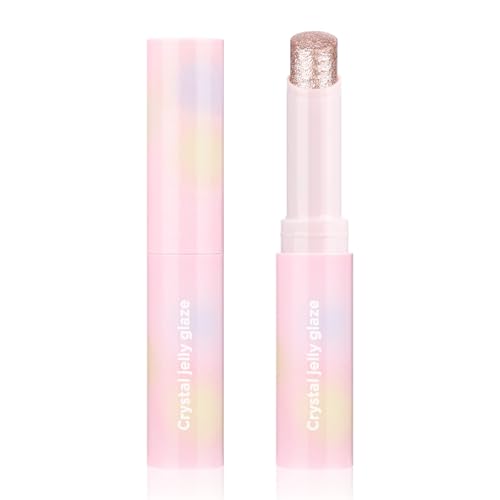 Hegafoo Crystal Hydrating Jelly Stick Eyeshadow Stick, Glitter Makeup Jelly Shimmer Eye Shadow Crayon, Lightweight Eye Brightener Makeup Glitter Eye Shadow (STARLIT SILVER, 03 STARLIT SILVER)