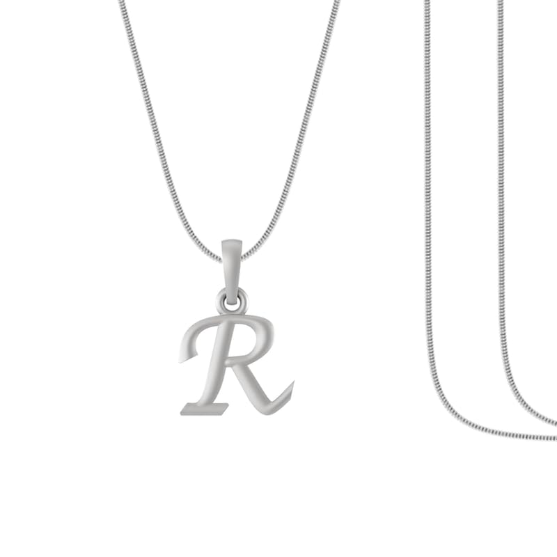Cadena de plata del alfabeto Mtrolls AMZ 378 para niños con collar de serpiente de 38 cm