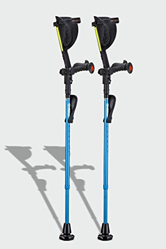 Ergobaum® Prime 7TH Generation by Ergoactives. 1 Pair (2 Units) of Ergonomic Forearm Crutches - Adult 5' - 6'6'' Adjustable (Blue)