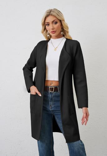 Image of Alaster Queen Women's Open Front Knit Long Fall Sweater Cardigan Coatigan