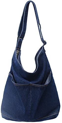 Sac à bandoulière en denim pour femmes - Grand hobo de tous les jours