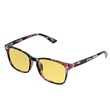 Gkhlg Polarisierte Nachtfahrbrille für Damen und Herren, blendfrei, hohe Klarheit, für Nacht, Regen, Nebel, reduziert Scheinwerfer, Blendung, quadratische Brille, blumenmuster