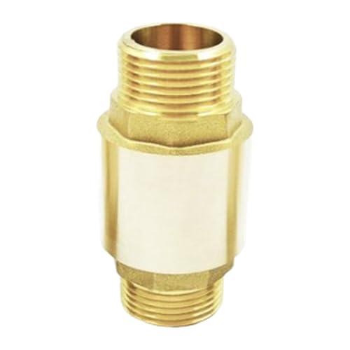 Helilyco Válvula de retención vertical de latón DN15-DN25, válvula de retención en línea de rosca G para prevención de reflujo de agua, 1,6 MPa, amarillo 1/2-115 g